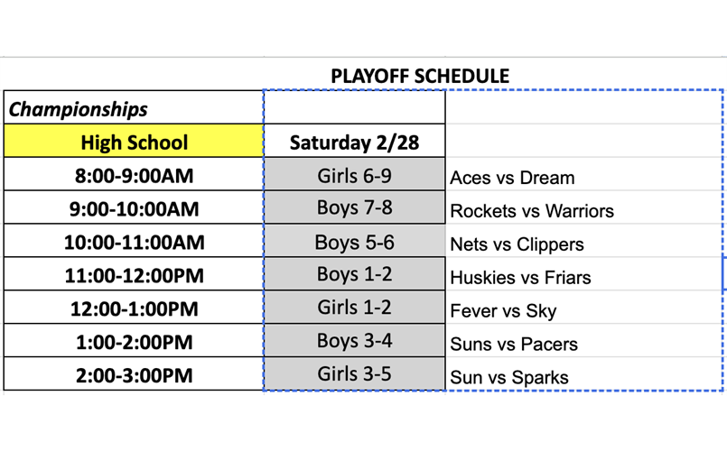 2026 Playoff Schedule